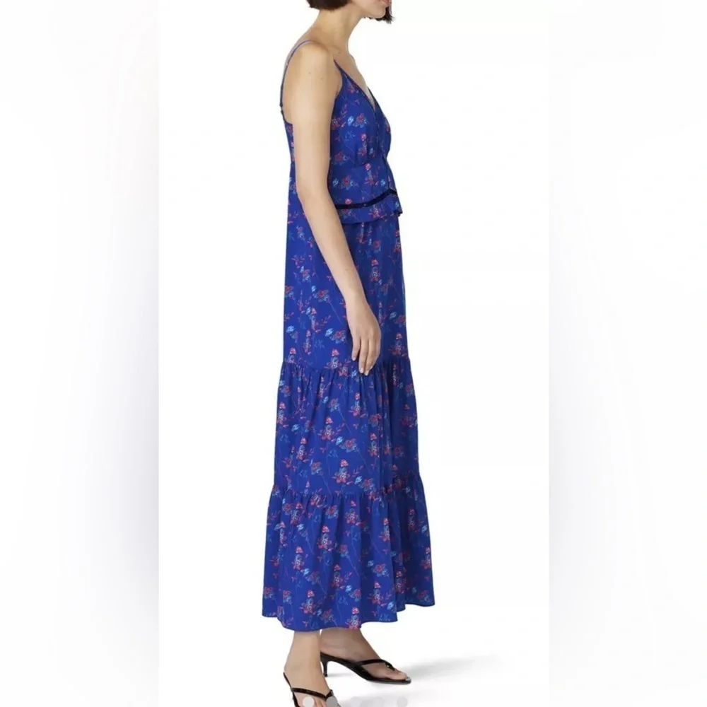 Thakoon Collective Blue Floral Wide Leg Jumpsuit 10 - Picture 2 of 16